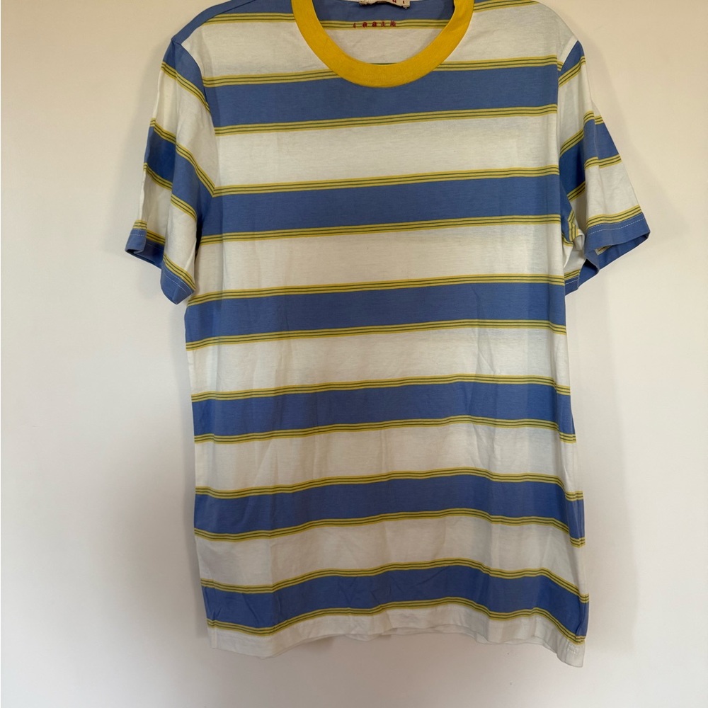 Marni Yellow, Blue & White Colorblock Crewneck Tee - Picture 2 of 4